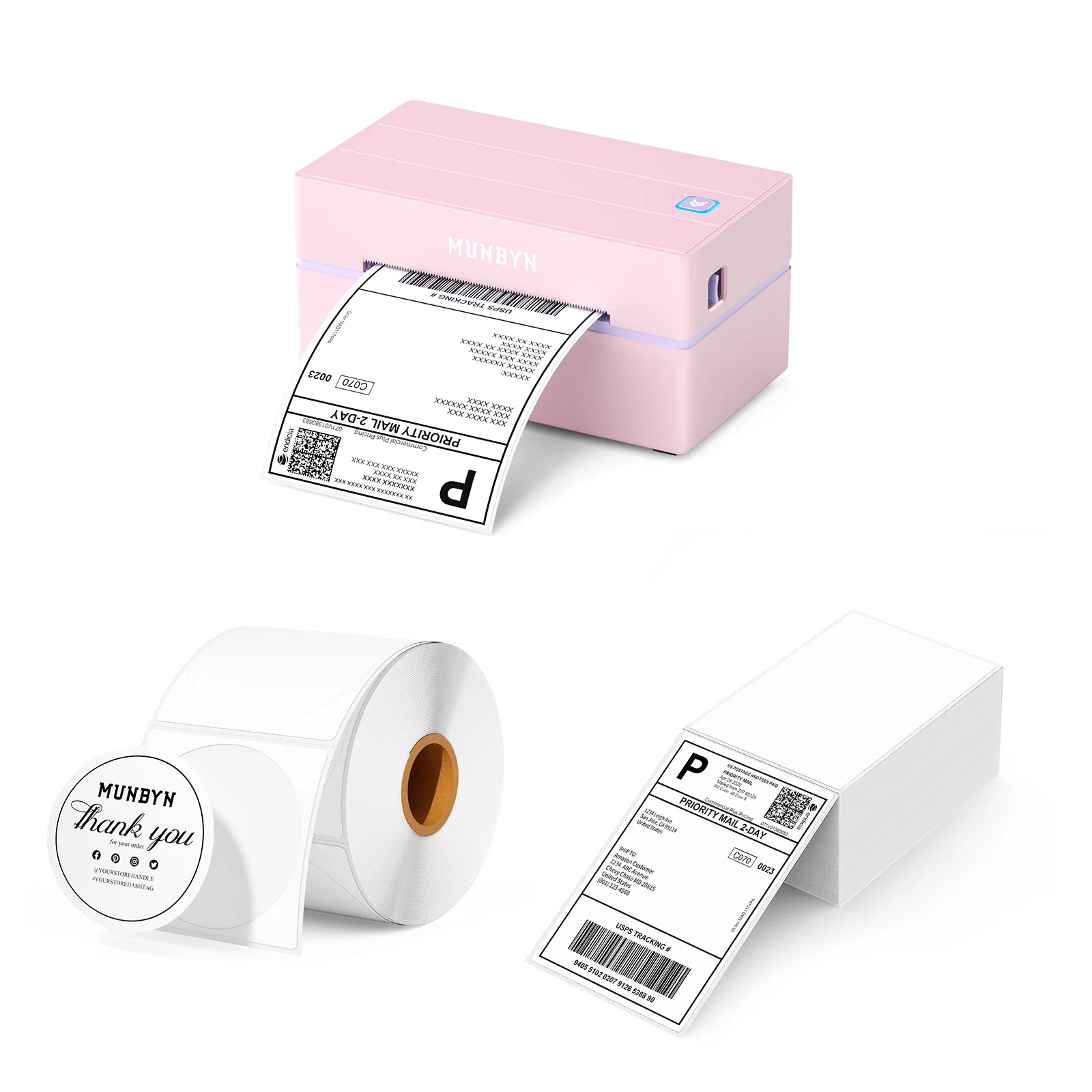 MUNBYN RW130B Bluetooth Thermal Label Printer Kit for Starter Small Business Labelling - Image 11
