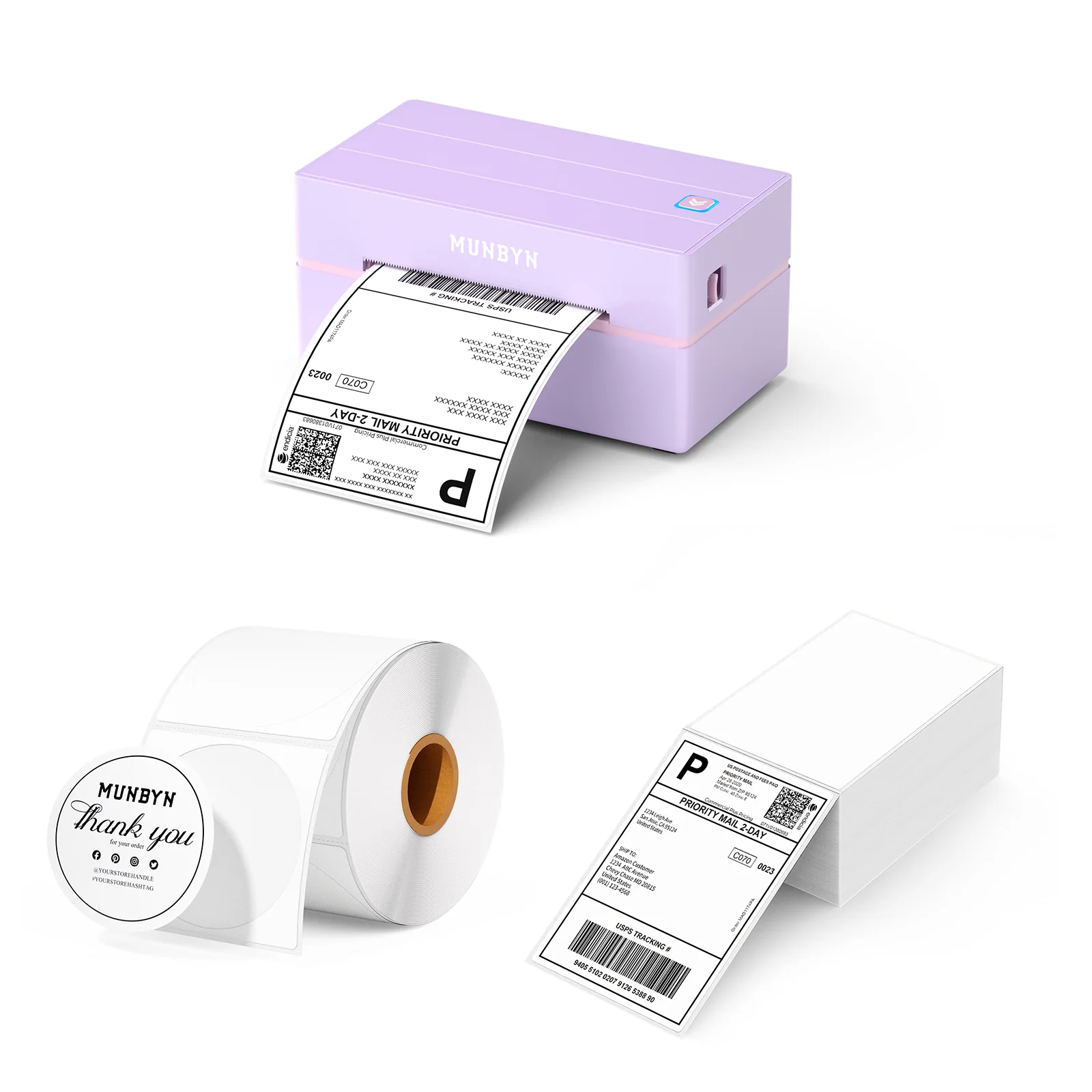 MUNBYN RW130B Bluetooth Thermal Label Printer Kit for Starter Small Business Labelling - Image 15