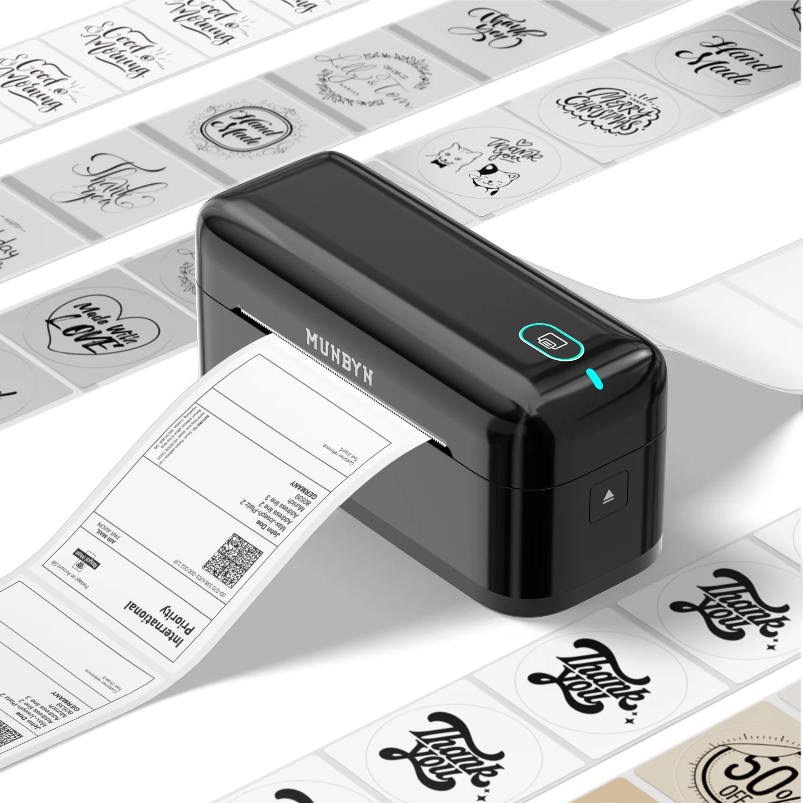 MUNBYN RW402B Bluetooth Thermal Label Printer for Daily Shipping Labels - Image 12