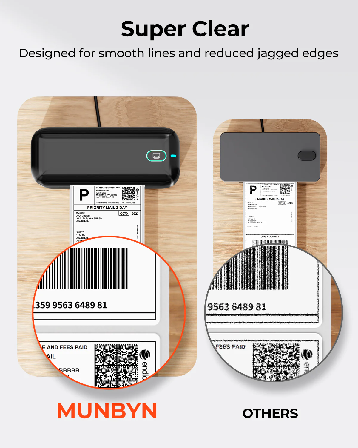 MUNBYN RW402B Bluetooth Thermal Label Printer for Daily Shipping Labels - Image 5