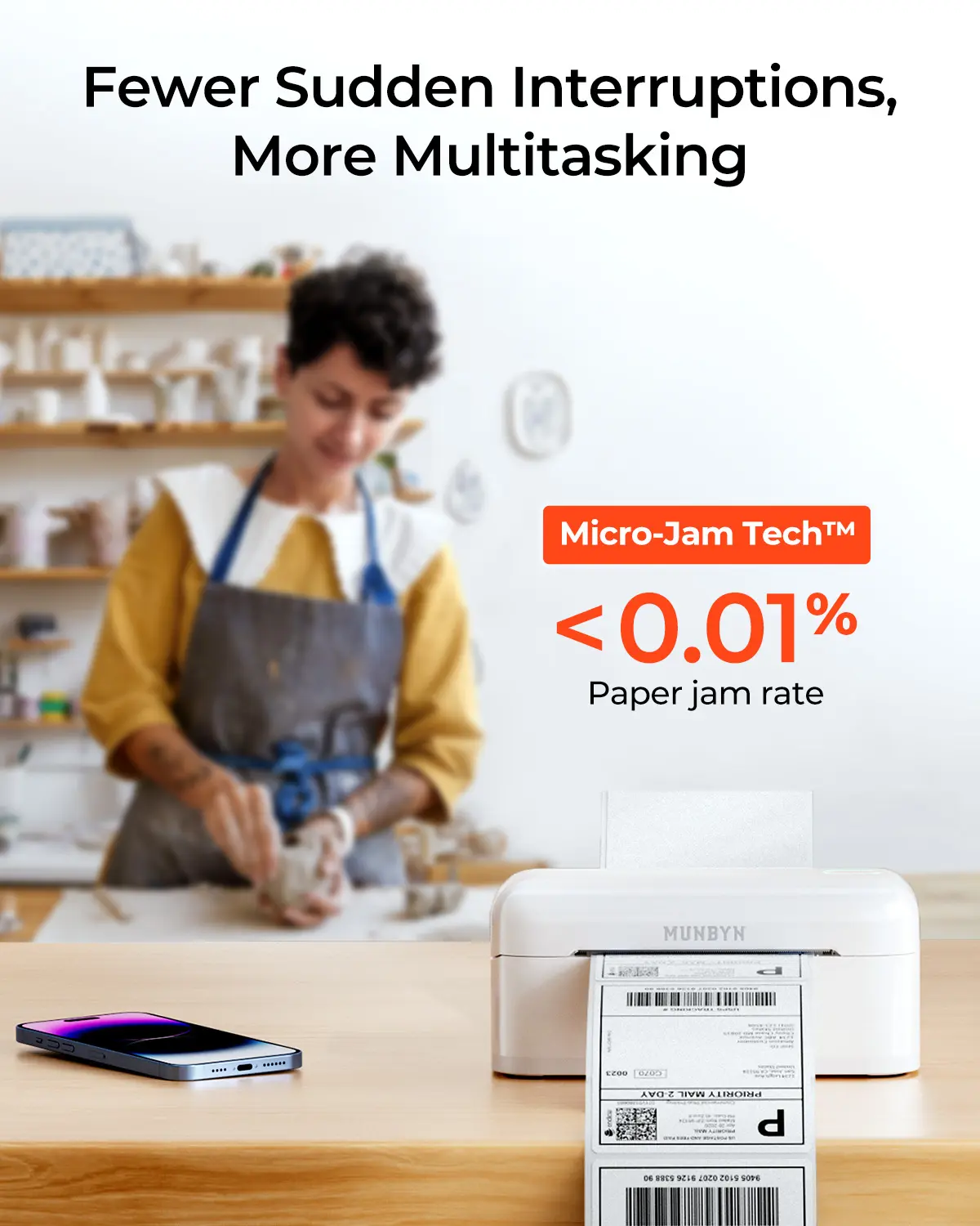 MUNBYN RW402B Bluetooth Thermal Label Printer Kit for Small Business Labelling - Image 15