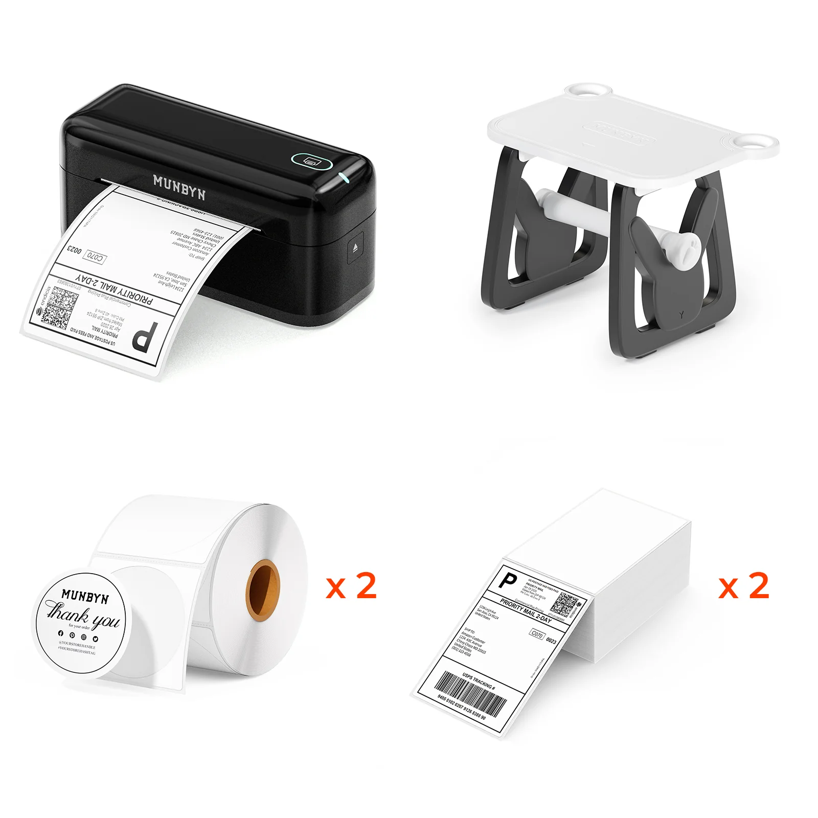 MUNBYN RW402B Bluetooth Thermal Label Printer Kit for Small Business Labelling - Image 3