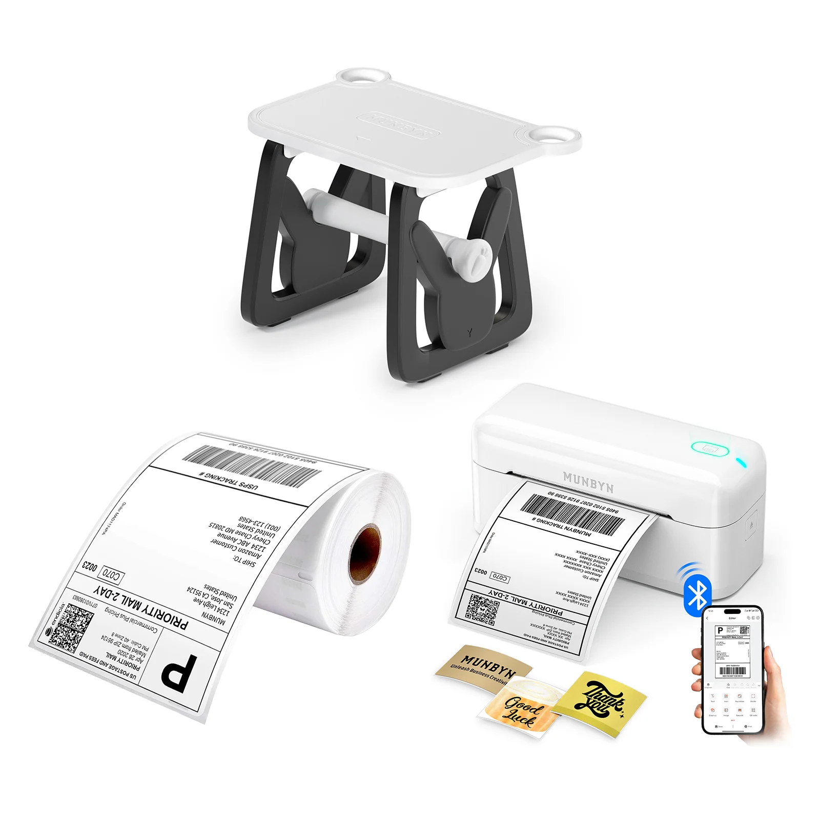 MUNBYN RW402B Bluetooth Thermal Label Printer Kit for Small Business Labelling - Image 6