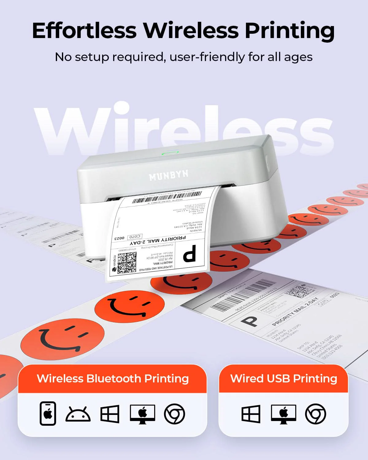 MUNBYN RW403B Bluetooth Thermal Label Printer Kit for Small Business Labelling - Image 21