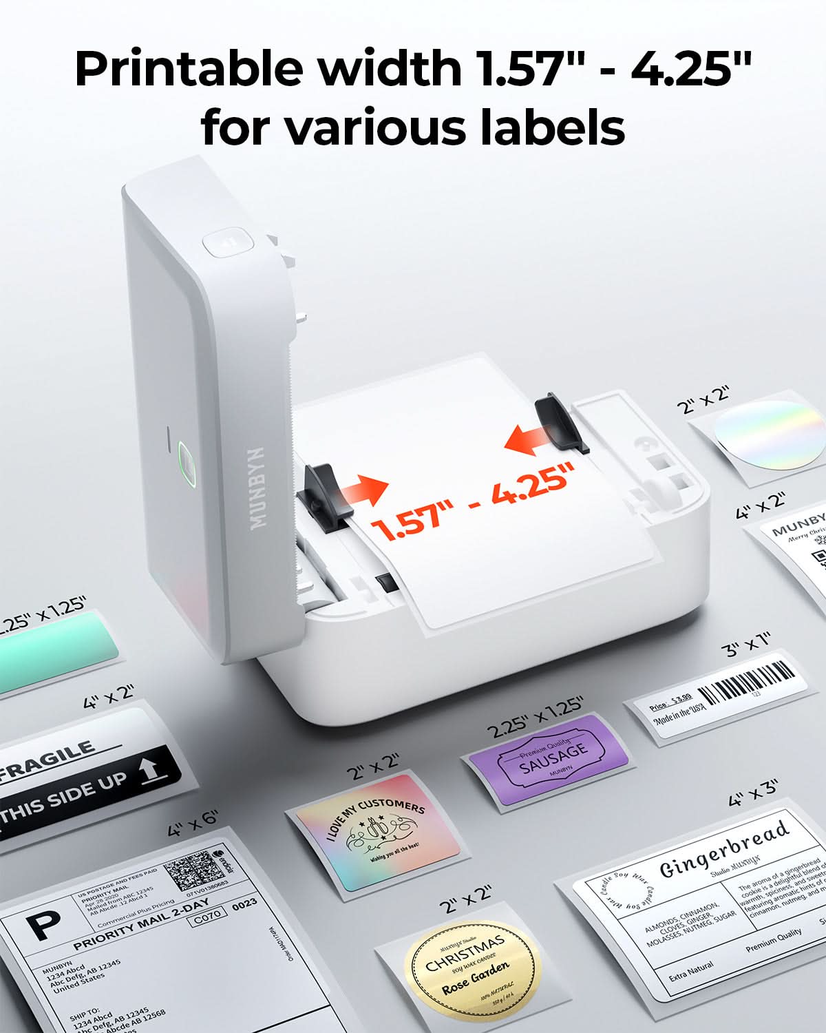 MUNBYN RW403B Bluetooth Thermal Label Printer Kit for Small Business Labelling - Image 24