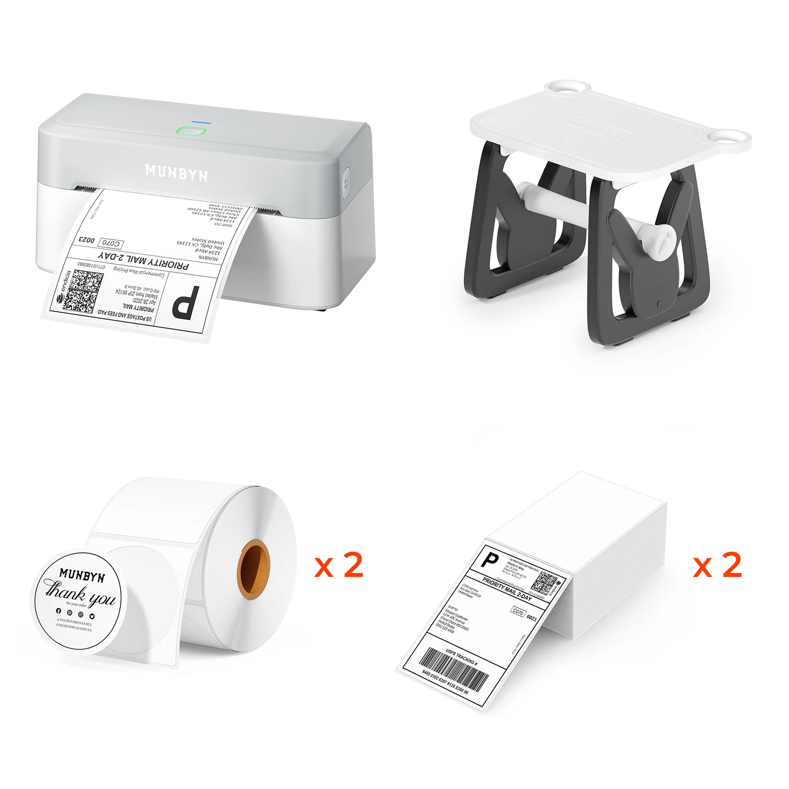 MUNBYN RW403B Bluetooth Thermal Label Printer Kit for Small Business Labelling - Image 4