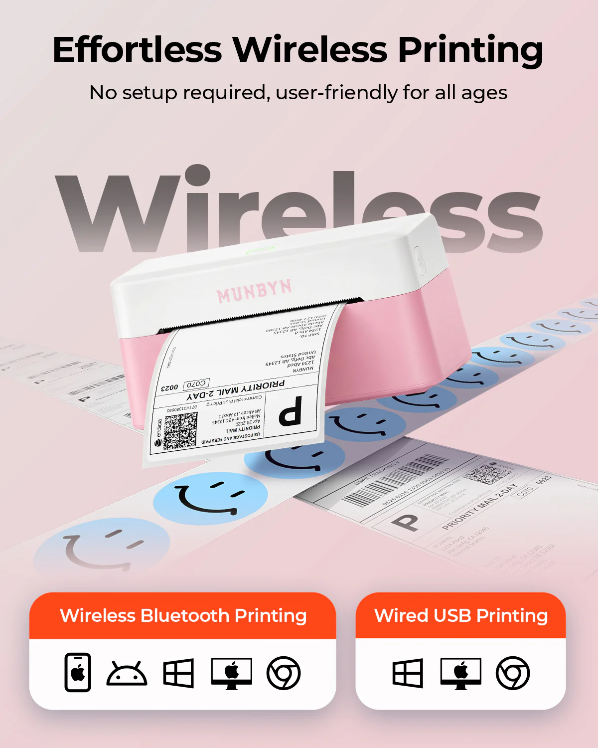 MUNBYN RW403B Bluetooth Thermal Label Printer Kit for Small Business Labelling - Image 40