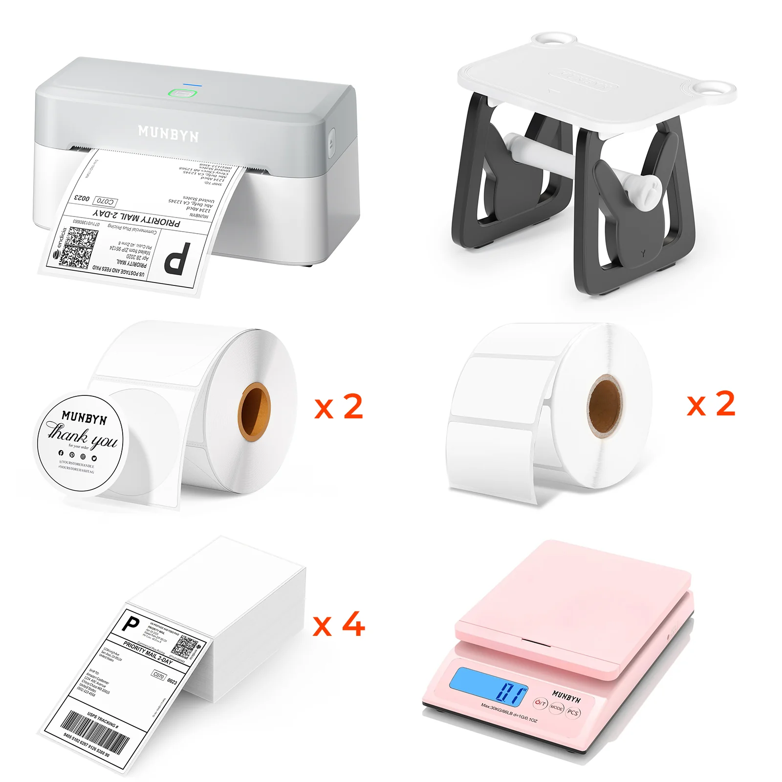 MUNBYN RW403B Bluetooth Thermal Label Printer Kit for Small Business Labelling - Image 5