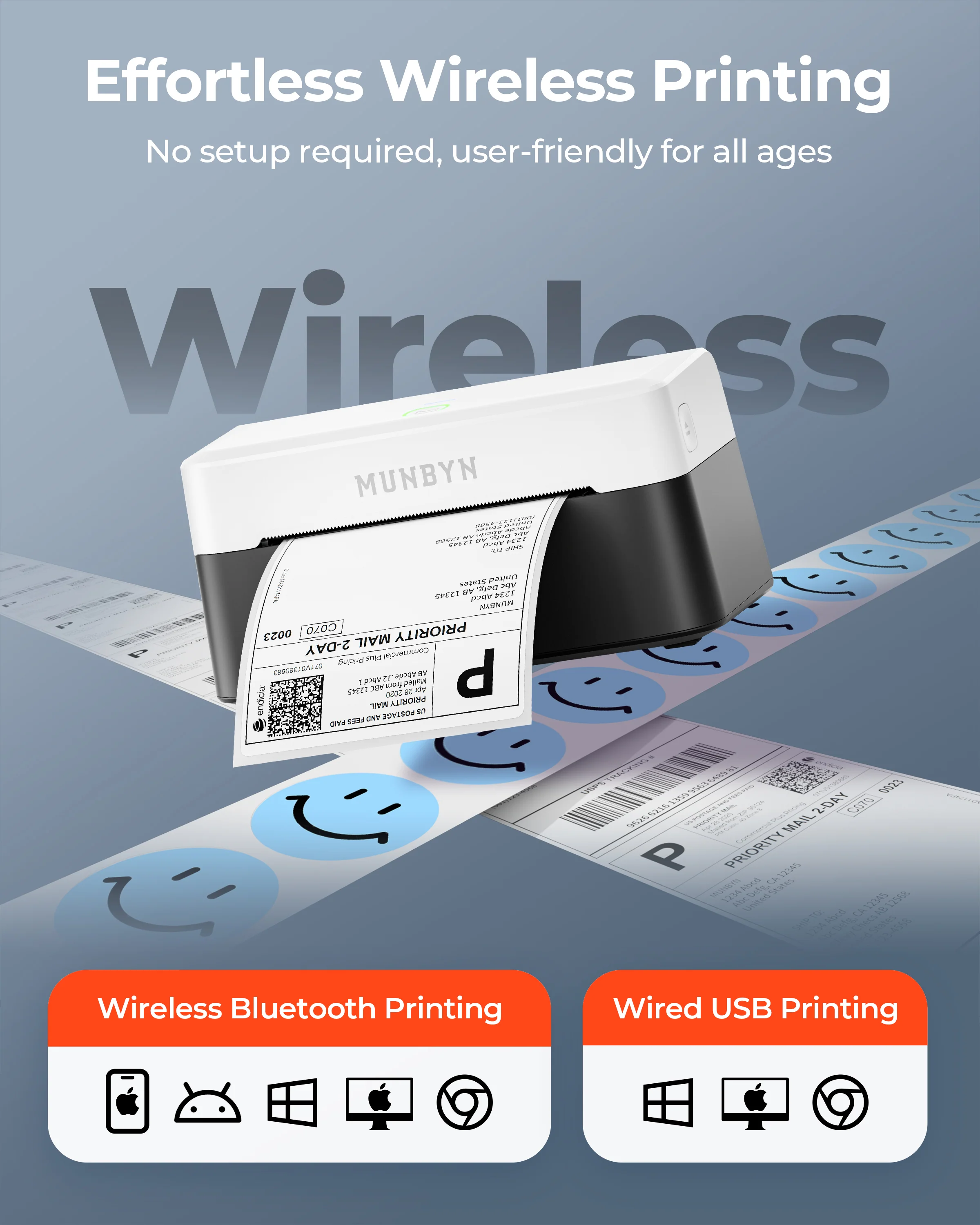 MUNBYN RW403B Bluetooth Thermal Label Printer Kit for Small Business Labelling - Image 10