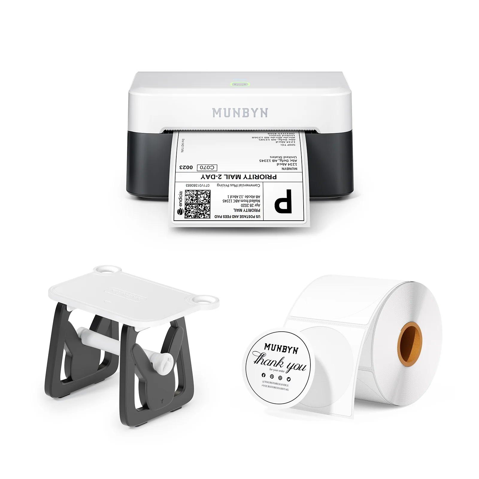 MUNBYN RW403B Bluetooth Thermal Label Printer Kit for Small Business Labelling - Image 2