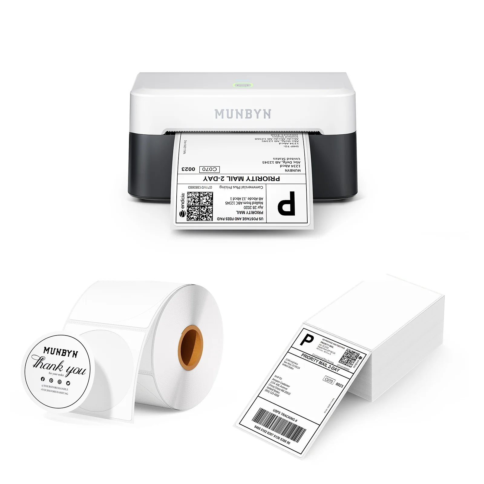MUNBYN RW403B Bluetooth Thermal Label Printer Kit for Small Business Labelling - Image 3