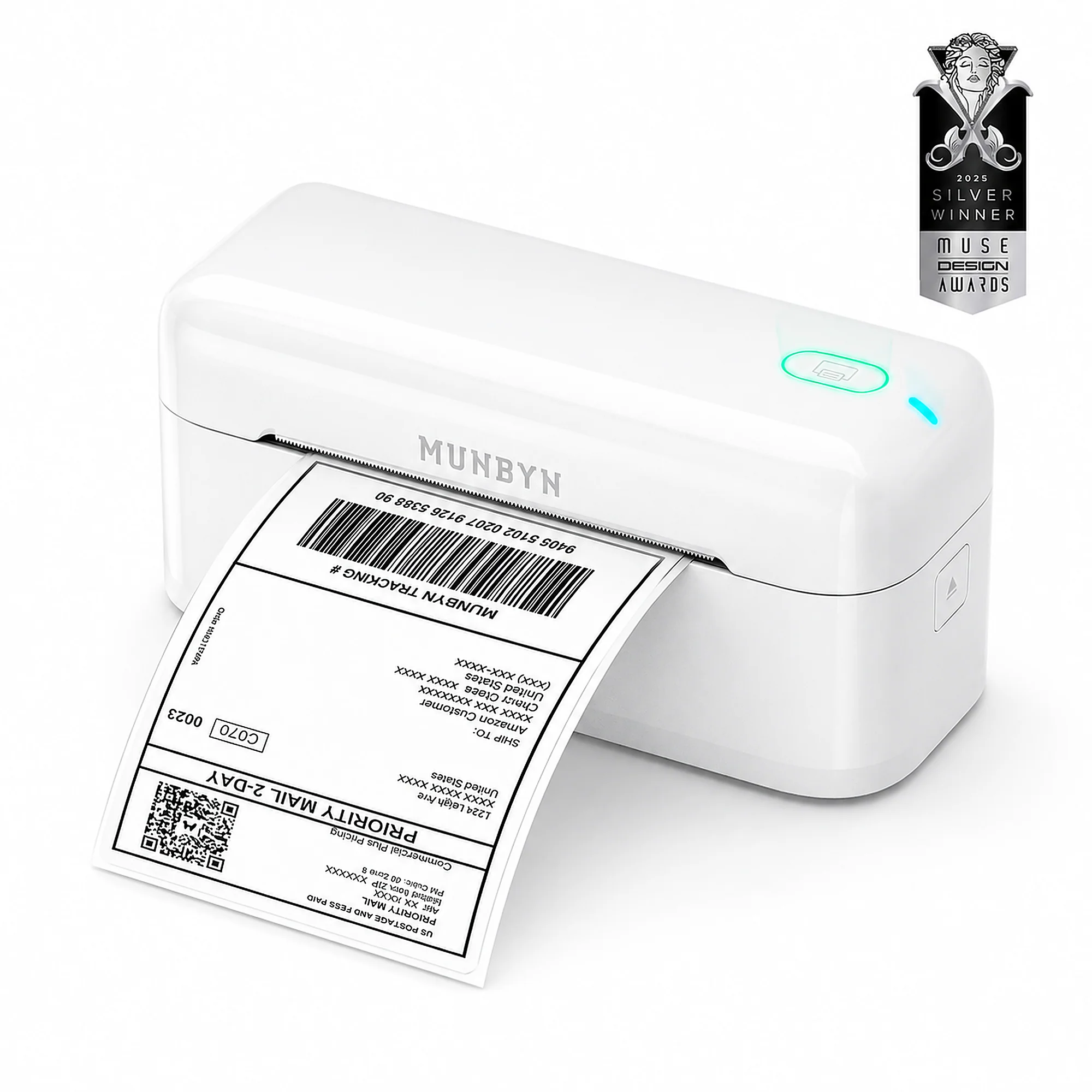 MUNBYN RW402B Bluetooth Thermal Label Printer for Daily Shipping Labels