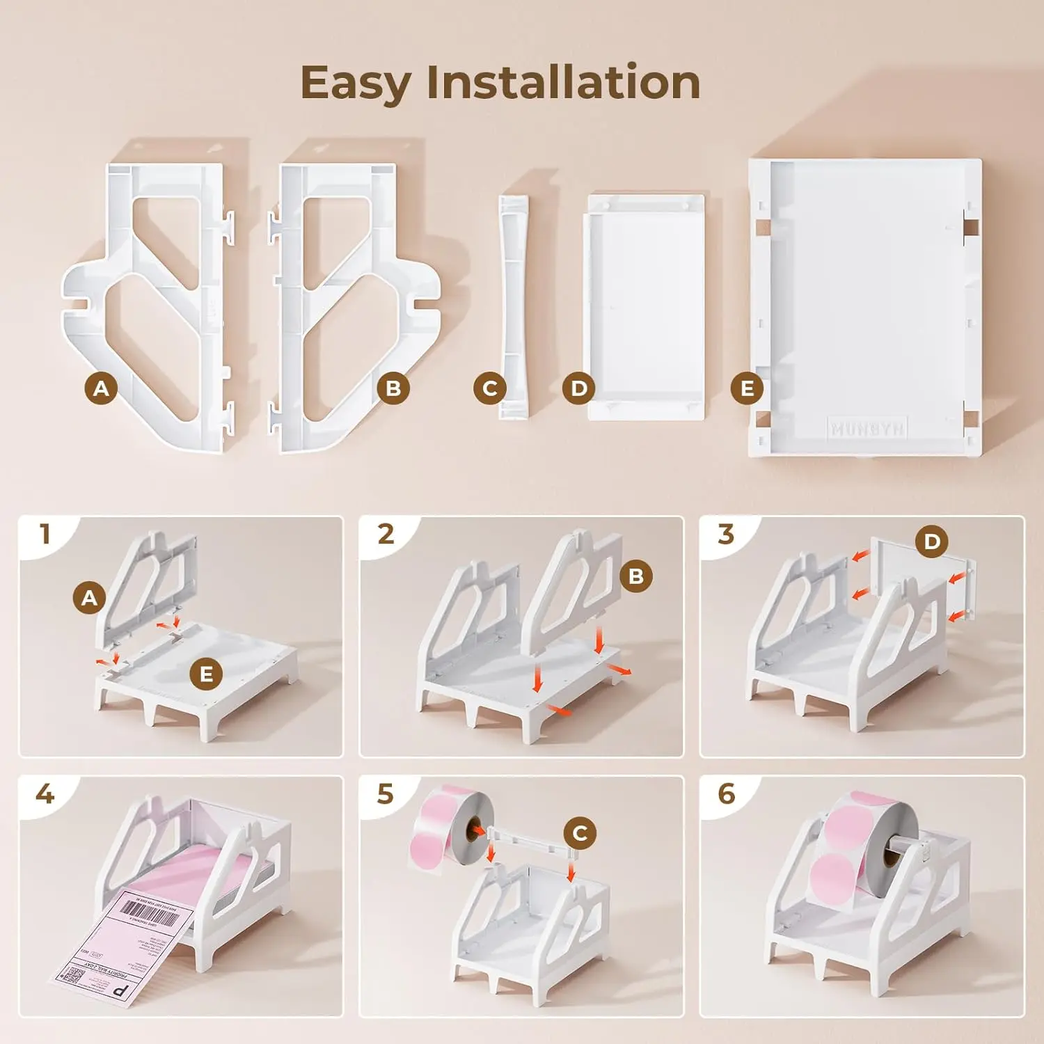 MUNBYN ILH01 Roll and Fan-Fold Label Holder for Shipping Labels - Image 4