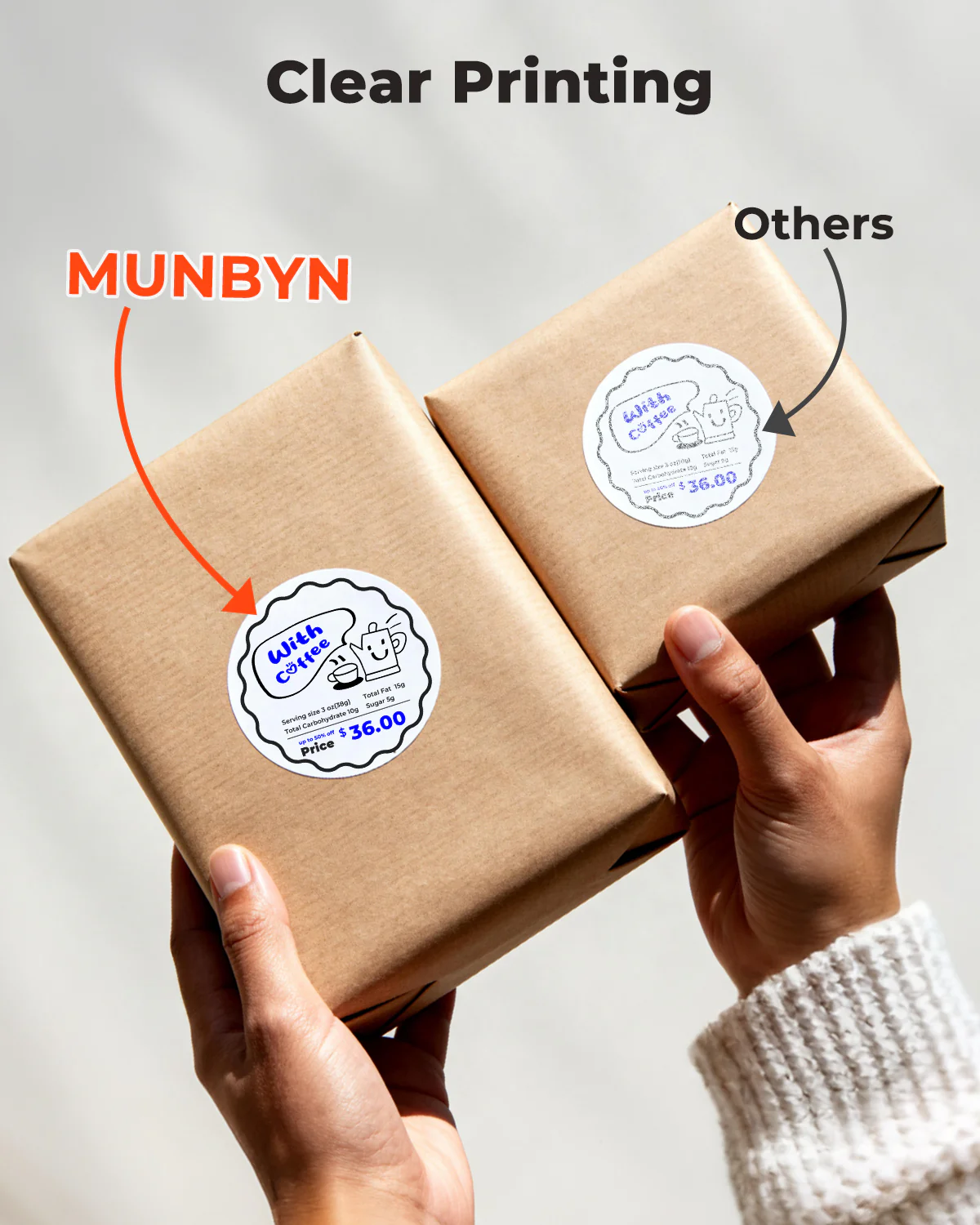 MUNBYN 2" Dual-Color Thermal Labels for RW405B Product and Packaging Stickers - Image 12