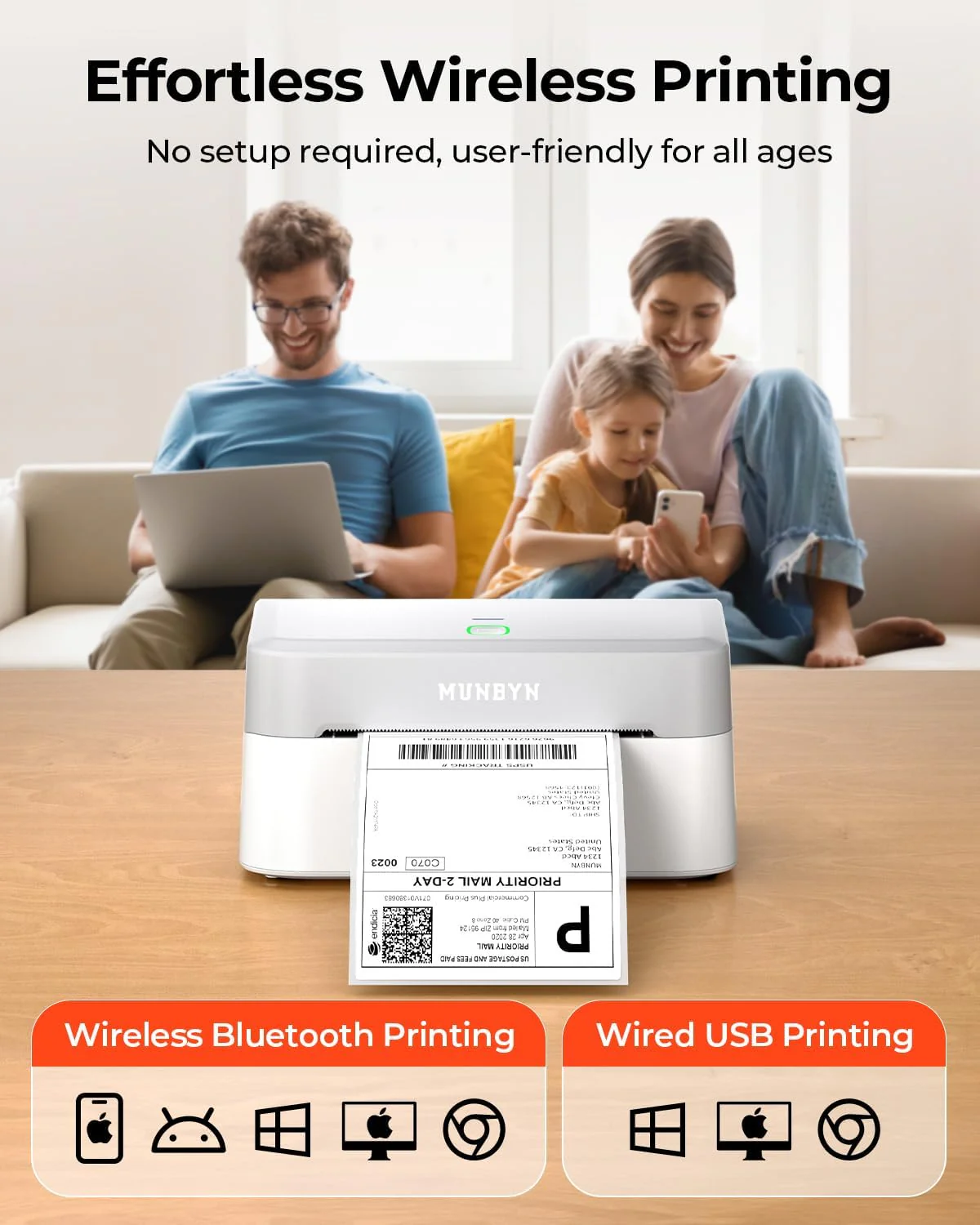 MUNBYN RW403B Bluetooth Thermal Label Printer for Shipping and Product Labelling - Image 11