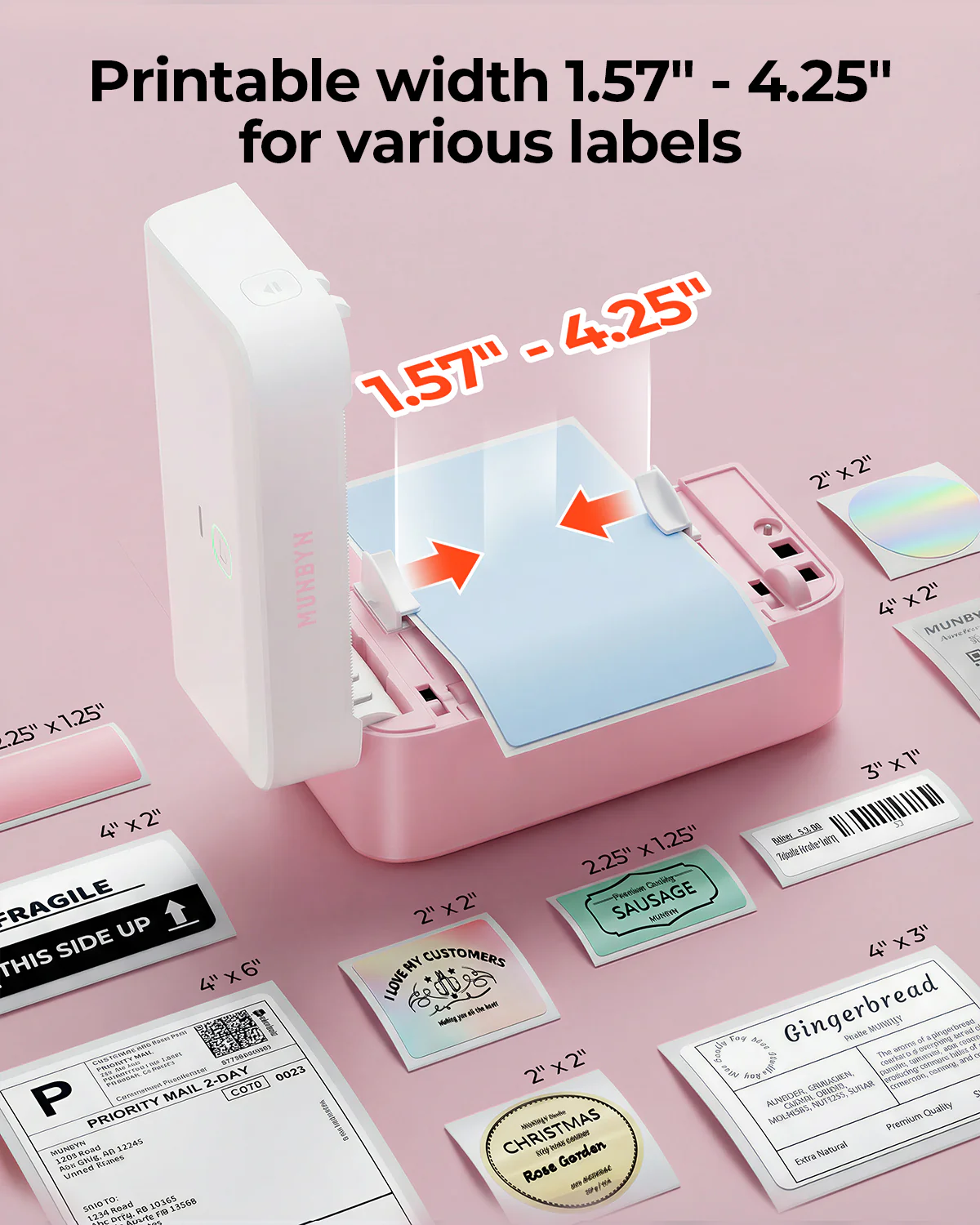 MUNBYN RW403B Bluetooth Thermal Label Printer for Shipping and Product Labelling - Image 31