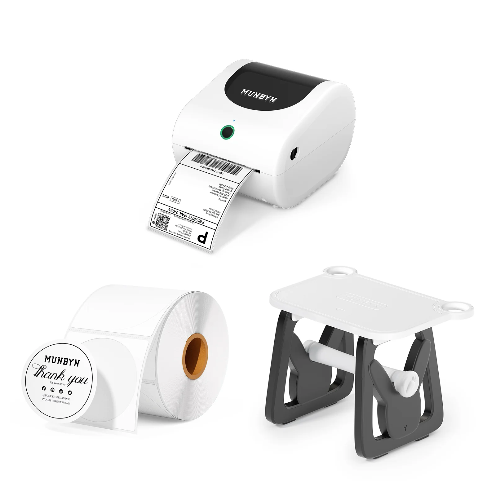 MUNBYN RW411B Bluetooth 4x6 Thermal Label Printer Kit for Shipping