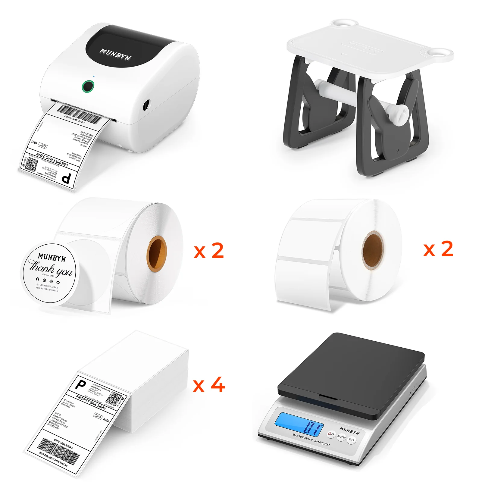 MUNBYN RW411B Bluetooth 4x6 Thermal Label Printer Kit for Shipping - Image 2