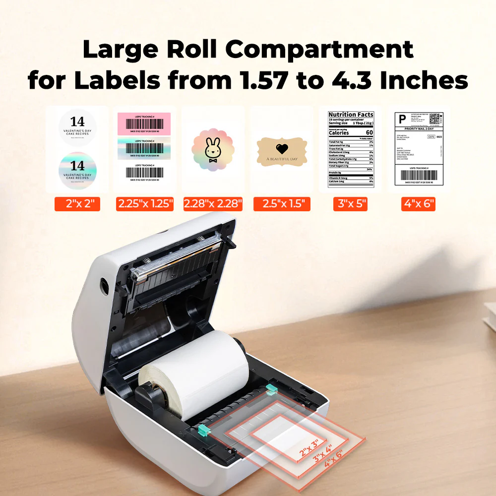 MUNBYN RW411B Bluetooth 4x6 Thermal Label Printer with Paper Tray for Daily Shipping - Image 8