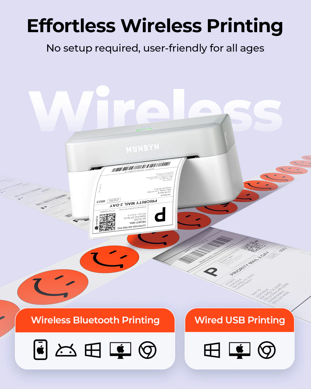 MUNBYN RealWriter 403B Bluetooth Printer & 4x6 Labels Shopify Shipping Modern Kit - Image 12