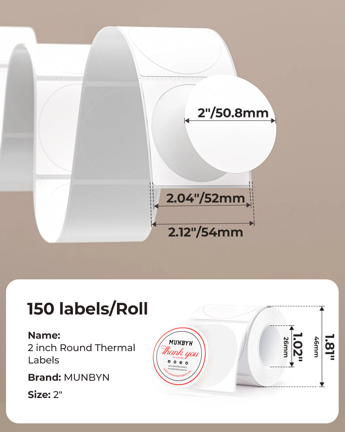 MUNBYN RealWriter 405B Dual-Color Bluetooth Printer & Round Labels Pet Pro Kit - Image 17