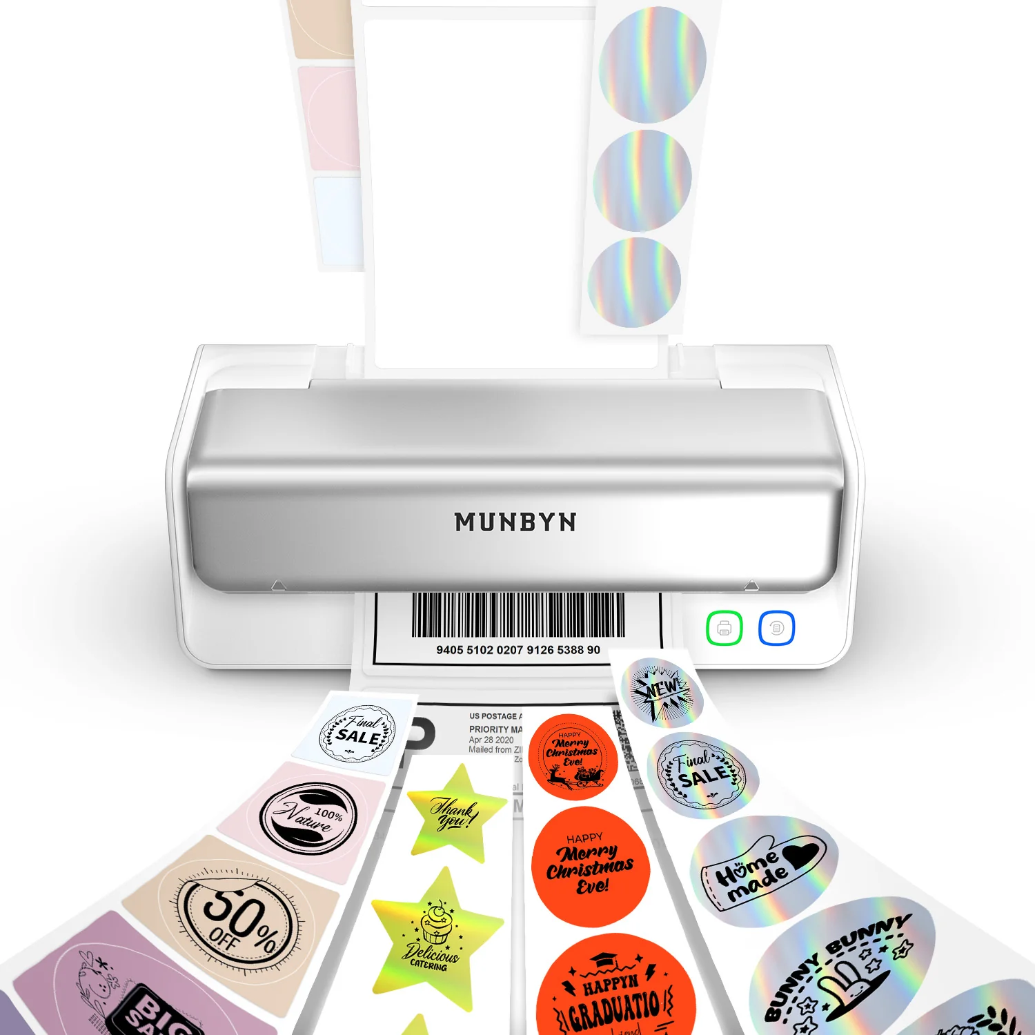 MUNBYN RW405B Dual-Color Thermal Label Printer Kit for Packaging and Branding - Image 6