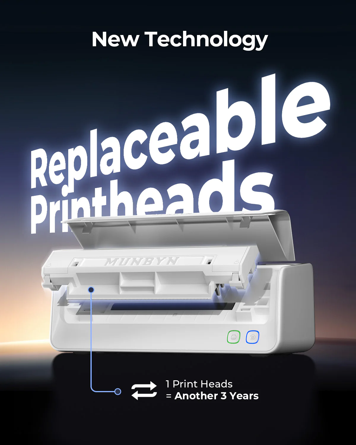 MUNBYN RW405B Dual-Color Thermal Label Printer Kit for Packaging and Branding - Image 7
