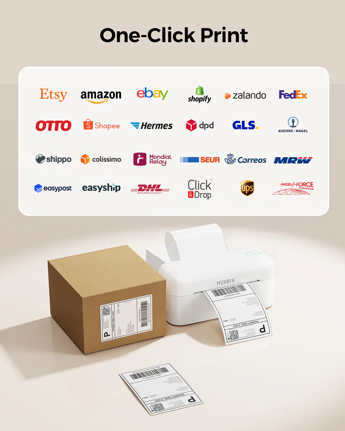 MUNBYN RealWriter 402B Bluetooth Printer & Circle Labels Shopify Packaging & Branding Elegant Kit - Image 10