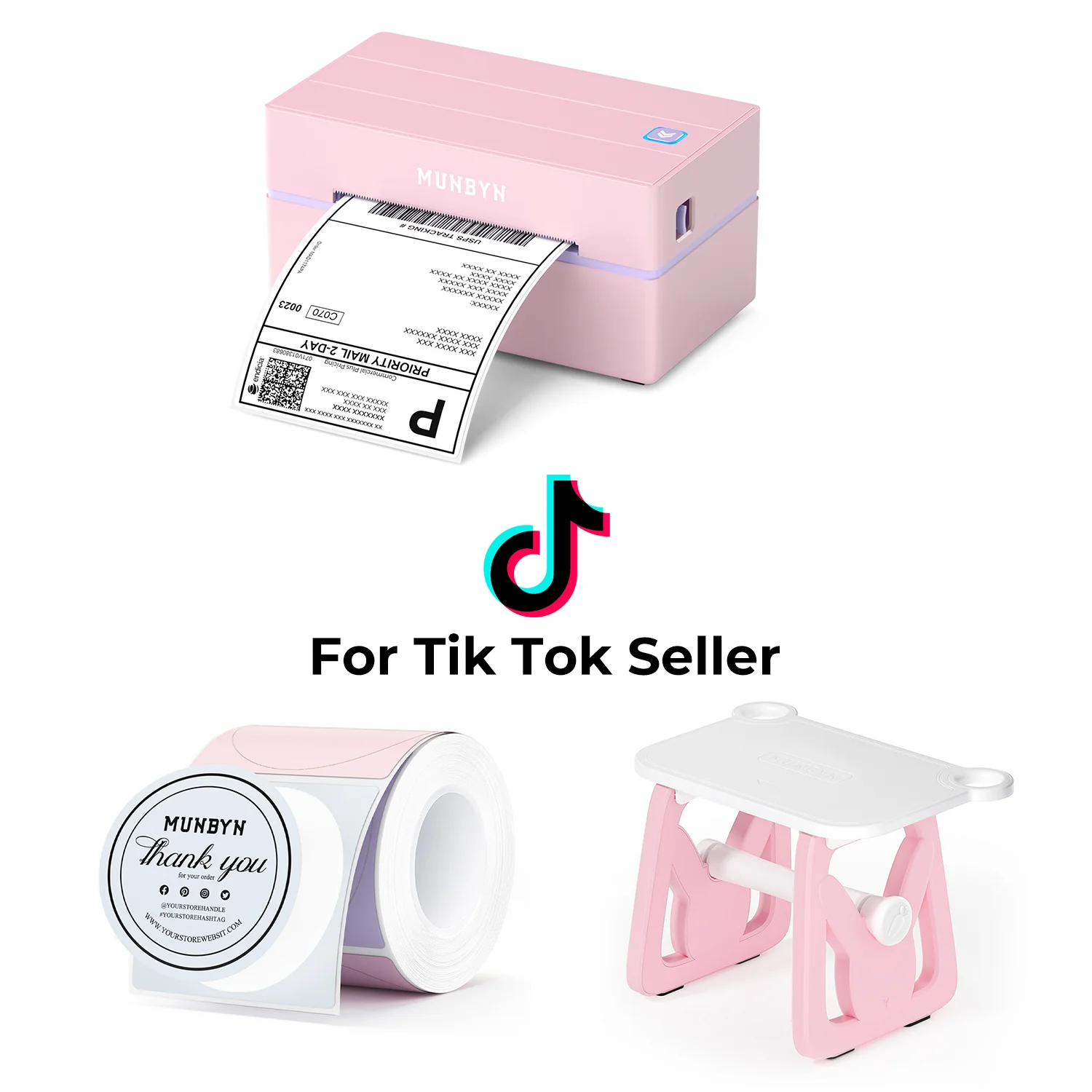 MUNBYN RealWriter 130B Bluetooth Printer & Morandi Labels TikTok Packaging & Branding Classic Kit