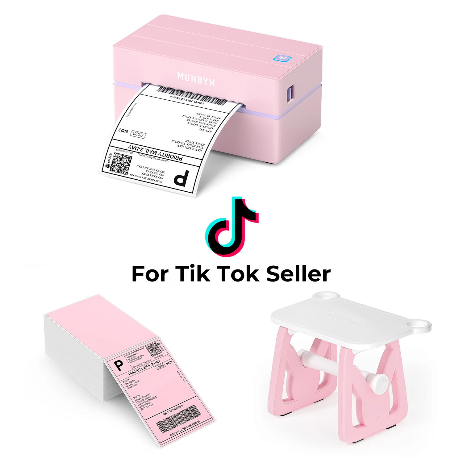 MUNBYN RealWriter 130B Wireless Printer & 4x6 Labels TikTok Shipping Classic Kit