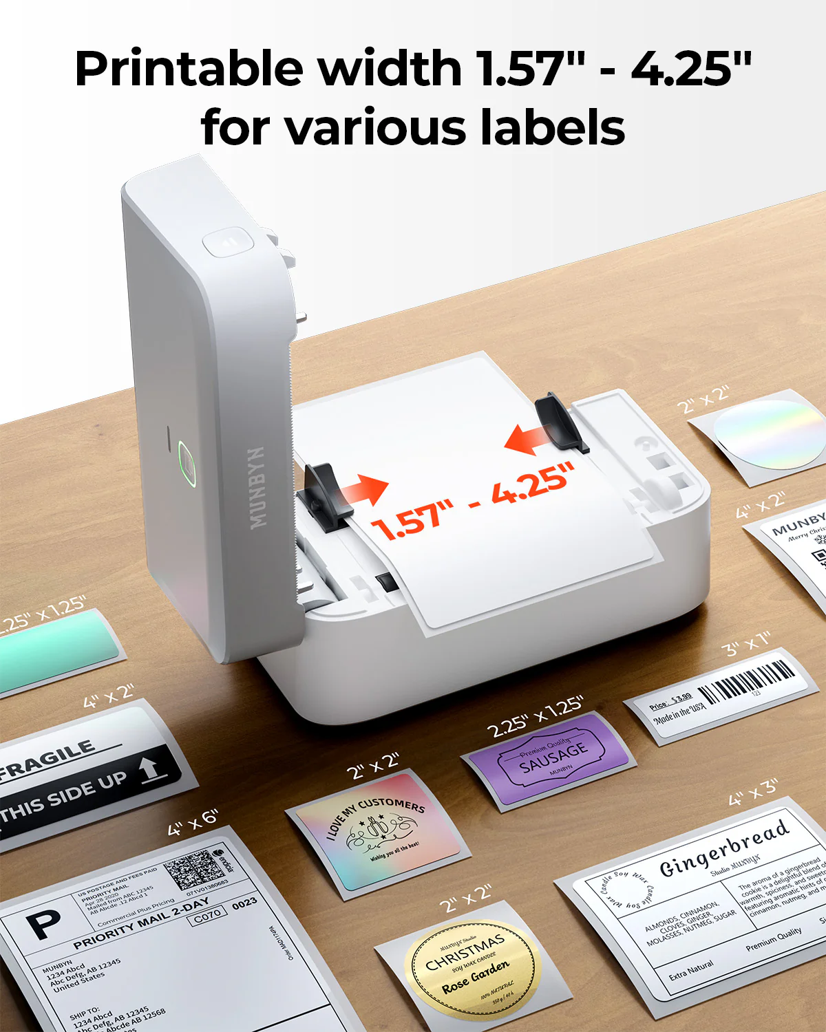 MUNBYN RealWriter 403B Wireless Printer & 4x6 Labels TikTok Shipping Modern Kit - Image 6