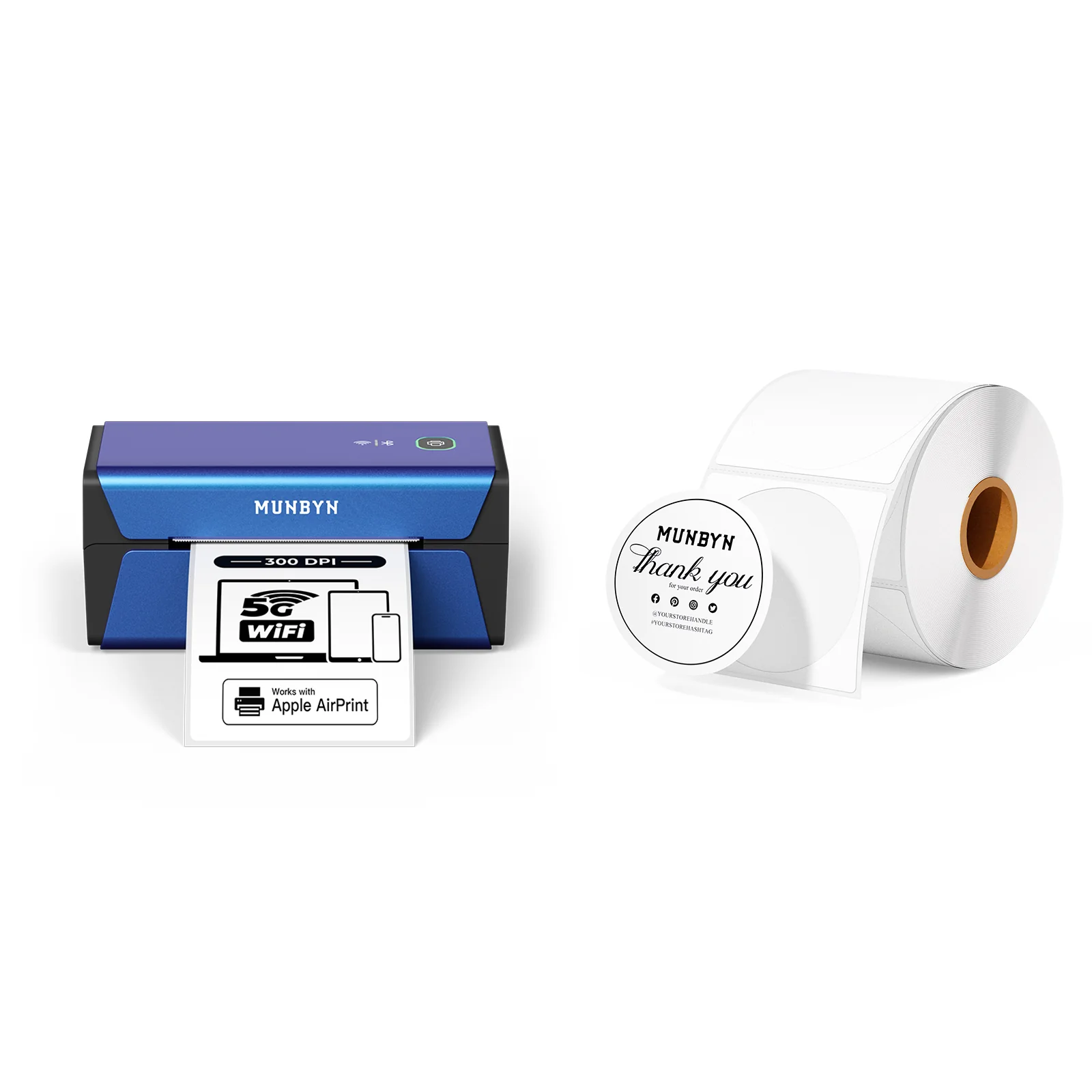 MUNBYN RW401AP 300DPI AirPrint Thermal Label Printer for Premium Product Labels - Image 3